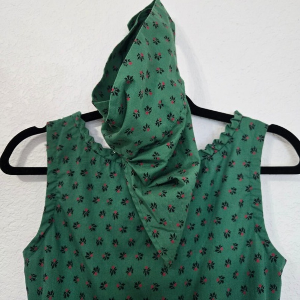 Vintage Angelica‎ Green Floral Dress Sleeveless Fit & Flare Size 6 Made in USA - Picture 7 of 7